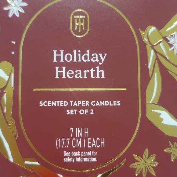 NEW Set of 2 Holiday Hearth Ribbed Taper Candles - Picture 7 of 12